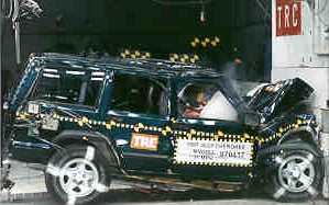 NCAP 1997 Jeep Cherokee front crash test photo