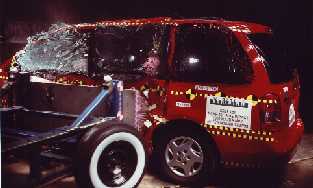 NCAP 2000 Mazda MPV side crash test photo