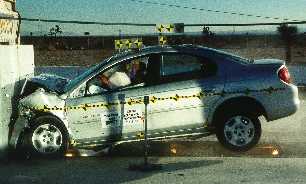 NCAP 2000 Dodge Neon front crash test photo