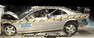 NCAP 2001 Lincoln LS front crash test photo