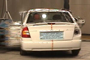 NCAP 2001 Hyundai Accent side crash test photo