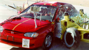 NCAP 2001 Kia Sephia side crash test photo