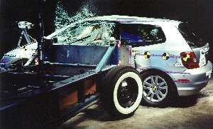 NCAP 2002 Honda Civic side crash test photo