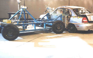 NCAP 2002 Daewoo Nubira side crash test photo