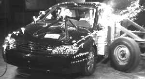 NCAP 2002 Kia Spectra side crash test photo