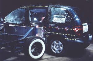 NCAP 2002 Dodge Caravan side crash test photo