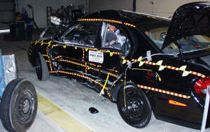 NCAP 2002 Nissan Maxima side crash test photo