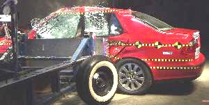 NCAP 2004 Saab 9-5 side crash test photo