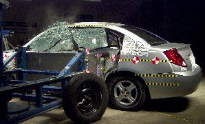 NCAP 2006 Saturn Ion side crash test photo