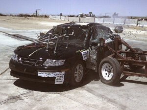NCAP 2007 Saab 9-3 side crash test photo