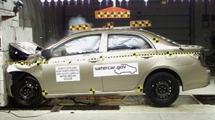 NCAP 2010 Toyota Corolla front crash test photo