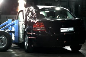 NCAP 2010 Dodge Avenger side crash test photo