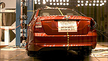 NCAP 2011 Ford Fusion Hybrid side pole crash test photo