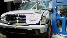 NCAP 2011 Ford Ranger side pole crash test photo