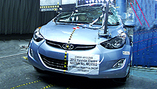 NCAP 2012 Hyundai Elantra side pole crash test photo