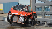 NCAP 2013 Toyota Prius c side pole crash test photo