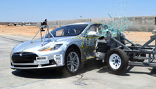 NCAP 2013 Tesla Model S side crash test photo