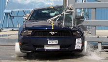 NCAP 2014 Ford Mustang side pole crash test photo