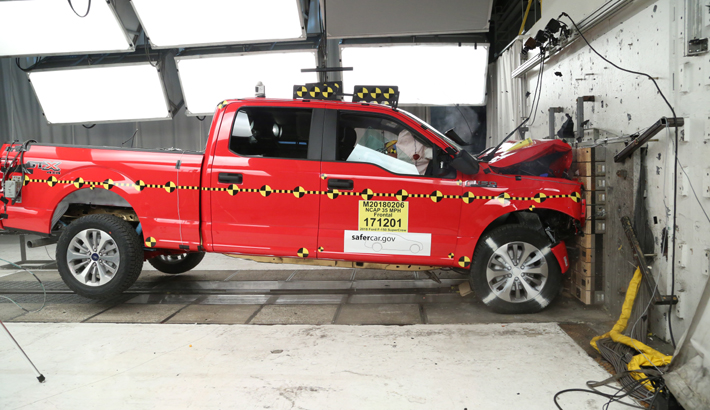 NCAP 2018 Ford F-150 front crash test photo