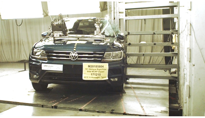 NCAP 2020 Volkswagen Tiguan side pole crash test photo