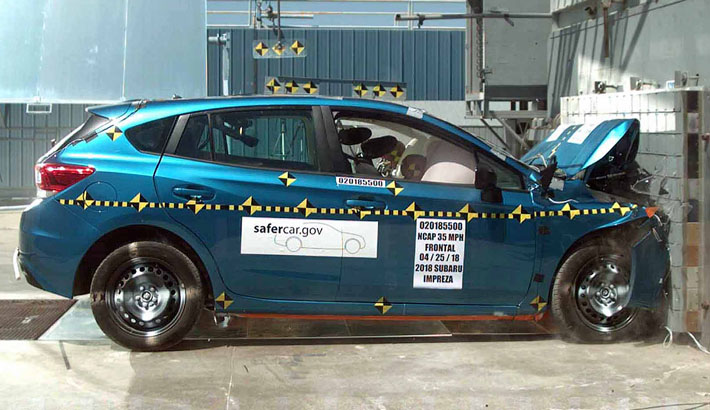 NCAP 2020 Subaru Impreza front crash test photo