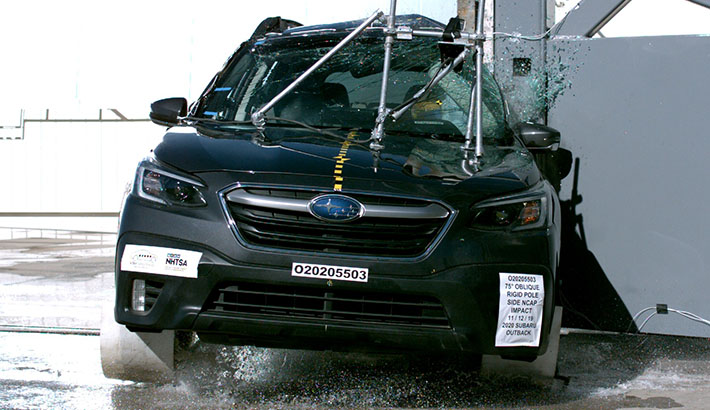 2020 Subaru Outback Side Pole Crash Test