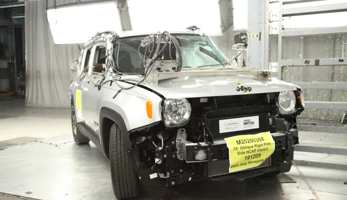 NCAP 2020 Jeep Renegade side pole crash test photo