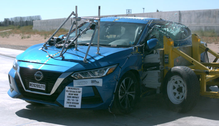 NCAP 2020 Nissan Sentra side crash test photo
