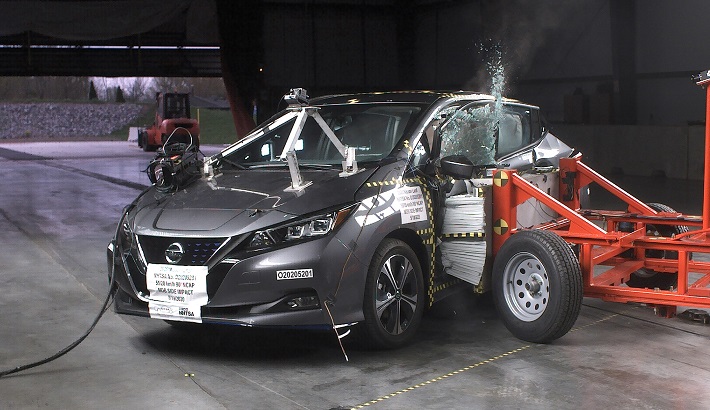 NCAP 2020 Nissan Leaf side crash test photo