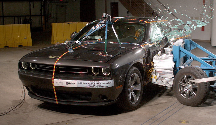NCAP 2020 Dodge Challenger side crash test photo