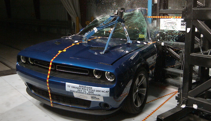 2021 Dodge Challenger SRT Side Pole Crash Test
