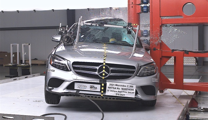 2021 Mercedes-Benz C 63 AMG Side Pole Crash Test