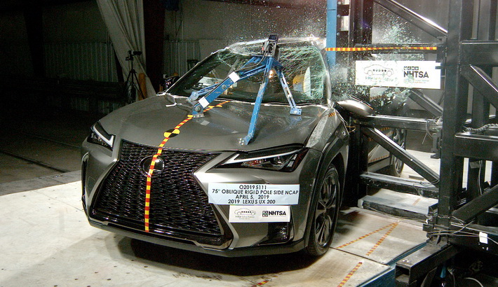 2023 Lexus UX Side Pole Crash Test