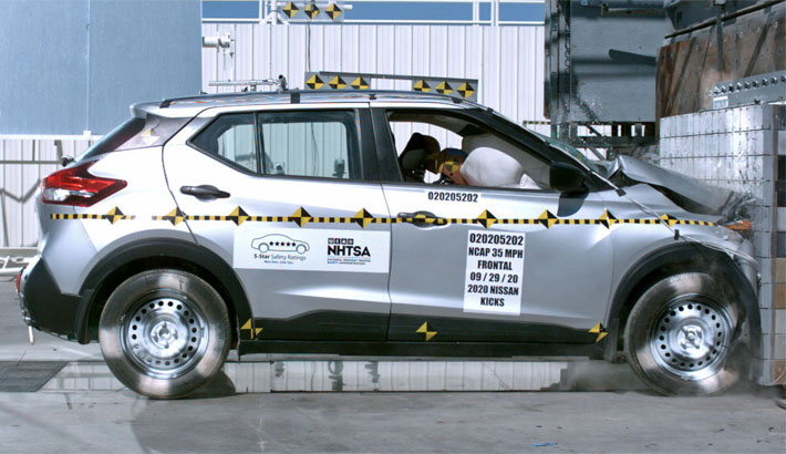 NCAP 2025 Nissan Kicks front crash test photo