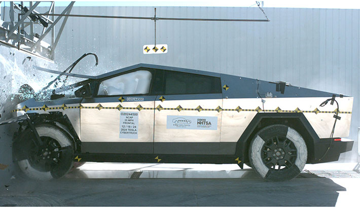 2025 Tesla Cybertruck NHTSA frontal crash test
