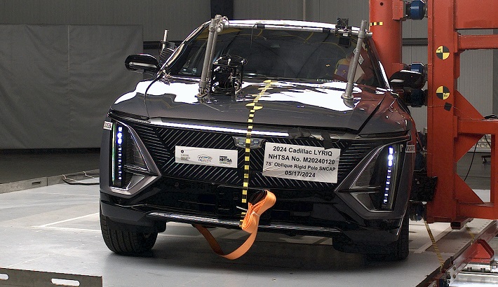 NCAP 2026 Cadillac Lyriq side pole crash test photo