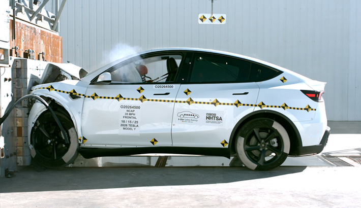 2026 Tesla Model Y NHTSA frontal crash test